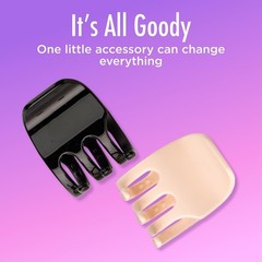 Goody Small Basic Half-Claw Hair Clips, 12-Count – 3-Prong Claw Clips for All Ha