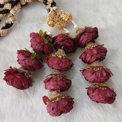 Rose Design Paranda,Choti Decoration,Punjabi Paranda,Braid accessories (Maroon)