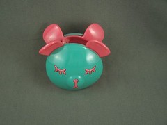 Teal sleepy Teddy Bear Face plastic barrette hair clip claw clamp kawaii cute