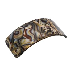 French Amie Broad Curved Oblong Large Celluloid Acetate Hair Barrette for Women
