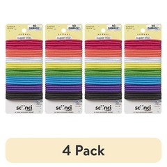 No Damage Elastic Ponytail Holders, Multicolor 30 Count, 4 Pack Hair Ties for