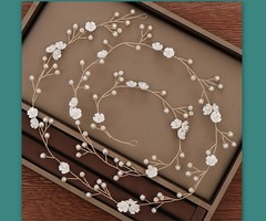 Wedding Hair Bride Vine Pearl Flower Bridal Hair Piece Leaf Hair Accessories …