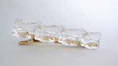 2 sizes block glass effect acrylic and metal alligator hair clip barrette