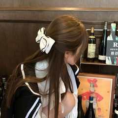 2 PCS Big Hand-made Grosgrain Ribbon Solid Color Black White Hair Bows Clip