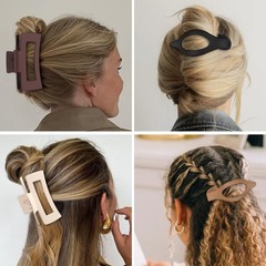 CHANDAT Hair Clips for Women 4.3 Inch Large 1 Count (Pack of 8), Brown