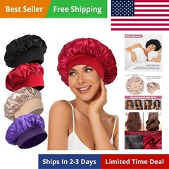 Silk Hair Bonnets Set for Sleeping, Satin Wraps for Curly Hair, 4 Styles