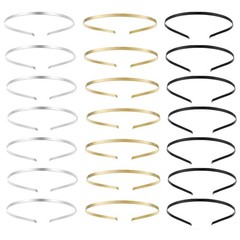 21 Pack Womens Metal Headbands Narrow Smooth Plain Blank Hair Band Frame DIY …