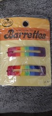 1975 Goody 2.5″ Rainbow Barrettes w/Wire Clasp Sealed New NOS Taiwan