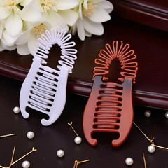 3Pcs Colorful Elongated Interlocking Plastic Banana Clip Hair Multi-colored