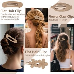 10 PCS Flat Hair Clips Women 5 Styles Non Slip Claw Matte Thin Thick Hair
