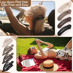 10 Pcs French Flat Hair Clips for Women – 3 Styles Non-slip Neutral color