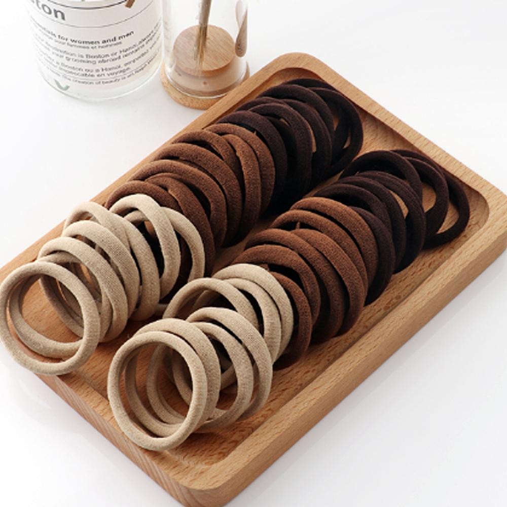 50/100PCS Black White Elastic Hair Ties Ponytail Hair Bands