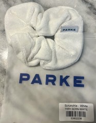 PARKE Scrunchies Peel Yellow and White NEW Terry Cloth Sold out RARE