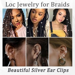 40PCS Silver Hair Jewelry for Braids Multi Style Hair Cuffs Metal Loc Dreadlock