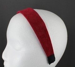Burgundy corduroy headband 1.25″ wide hair band accessory cord fabric dark red