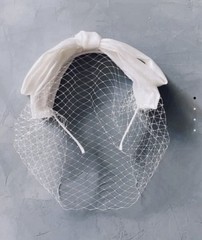 Kristin Ess NIB Bridal Veil/Headband In Bright White