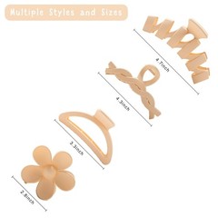 8 PCS Multi Style Flower Flat Hair Claw Clip Neutral Color Variety Pack Girls