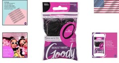 Goody Ouchless Black Polybands 150 Ct – Reusable & Versatile for All Hair Types
