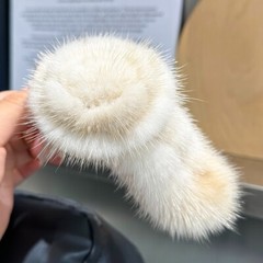 Women’s Cute Real Mink Fur Hair Clip Rose Red Hairpin Bobby Pin Hair Accessories