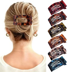 6 PCS Flat Claw Clips 3.94 Inch Strong Hold French Lay Flat Thick Hair Square