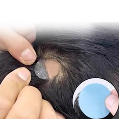 1″ Diameter Thin PU 100% Human Hair Topper Traceless Baby Hair Loss Cover 6″~8″