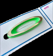 Vintage Barrette – Vintage Neon Green & Gold “Kitty” Barrette – Made in England