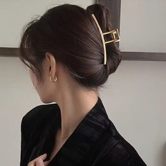 New Women Elegant Geometric Bow Hair Claws Vintage Simple Hair Clip Grab Large