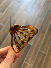 France Luxe Large Cutout Nest Claw Hair Clip Jaw Caramel Brown