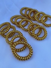15 Pcs Gold Spiral Coil Hair ties Dent free Hold Kids &Adult Elastic Hair Tie