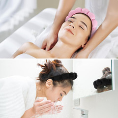 Spa Headbands for Washing Face or Facial, Set of 2 Skincare Headbands, Terry Clo