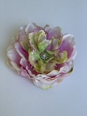 Peony Hair Clip Rhinestone 5-1/2”