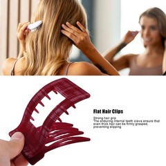 5 Pack Elegant Stylish Large Flat Hair Clips For Women Black Red Brown