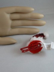 Claire’s Christmas Hair Hat Clip Red White Bling Santa’s Helper USA SELLER