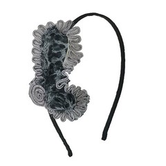 Thin Black Metal Headband with Leopard Design