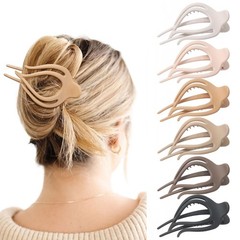 French Concord Hair Clips 1 Count (Pack of 6), Matte Curved(Medium,4 inches)
