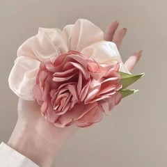01Pc Handmade Rose Flower Elastic Hair Ties Women’s Headdress Hair Accessories