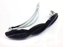 Parcelona French Medium Twist Glossy and Matte Finish Black Hair Clip Barrette