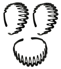 6 PCS Black Comb Headband for Women Girls Stylish Combn Hairband
