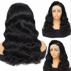 Fashion Ocean Wavy 100% Human Hair Full Wig with 13cmx4cm Frontal Lace 16″~20″