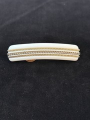 3 Gold Tone Women’s Barrettes Metal/Plastic White Faux Pearl Rhinestone