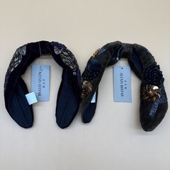 Alexis Bittar Lot of 2 Headbands – Velvet Embroidered Sequin Beaded – NWT