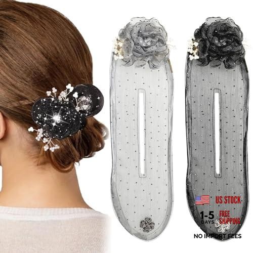 Big Camellia Flower Bun Makers – Hair Twister Accessories – Flexible