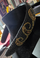 Sequin headband evening women black with gold design