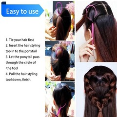 6pcs Topsy Tail & Hair Loop Styling Tool Set, French Braid Ponytail Makers