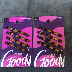 Goody Stay Tight Mock Tortoise Hair Barrettes Clips (2 Pack 4 each Pack) NEW