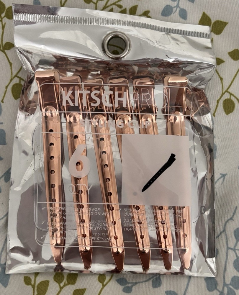 Kitsch Metal Hair Styling Clips 6 pcs Rose Gold – Brand New – Never Opened
