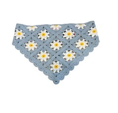 Sunday State Crochet Daisy Headscarf Hair Wrap Blue Boho Tie Headband NWT