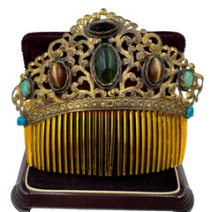 ANTIQUE HAIR COMB UNIQ RARE TIARA ELEGANT HAIR ACCESSORY BAND CLIP HEADDRESS USA