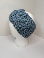 Crochet Chunky Cozy Soft Headband Ear Warmer Blue Eco-Friendly Yarn NEW