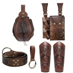 Renaissance Belt Pouch Purse Viking Bracer Hook Halloween Set Medieval Festiv…